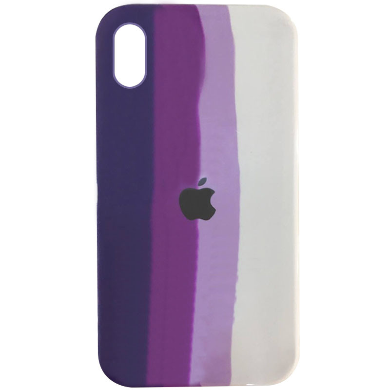 

Чохол Silicone case Full Rainbow для Apple iPhone XR (6.1") (Фіолетовий / білий)