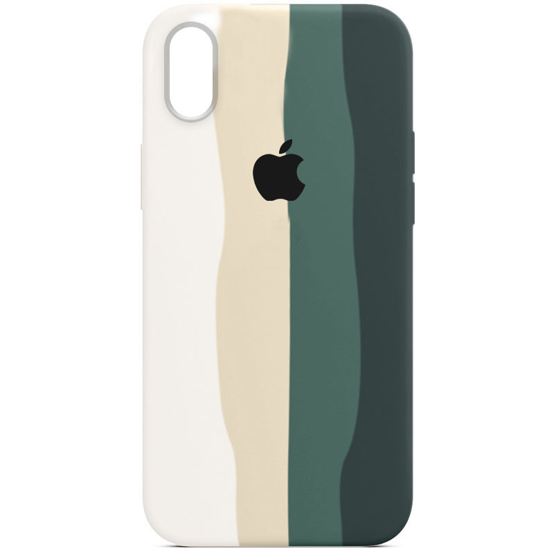 

Чохол Silicone case Full Rainbow для Apple iPhone XS Max (6.5") (Білий / зелений)