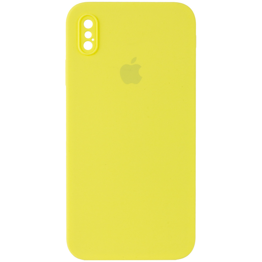 

Чохол Silicone Case Square Full Camera Protective (AA) для Apple iPhone X (5.8'') (Жовтий / Bright Yellow)