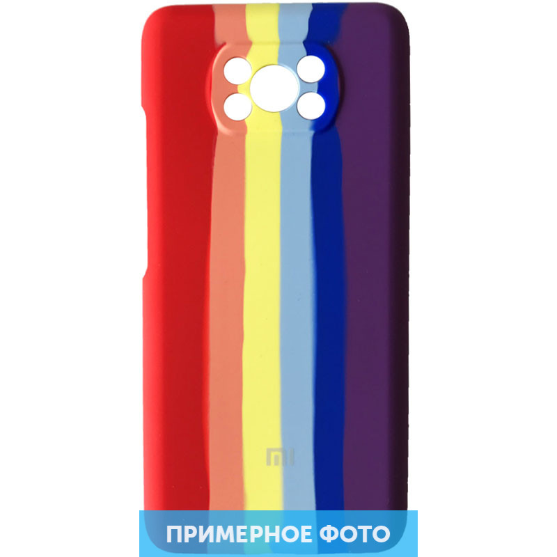 

Чохол Silicone Cover Full Rainbow для Xiaomi Redmi 10 (Червоний / фіолетовий)