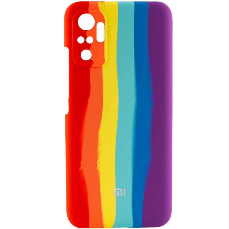 

Чохол Silicone Cover Full Rainbow для Xiaomi Redmi Note 10 Pro Max (Червоний / фіолетовий)