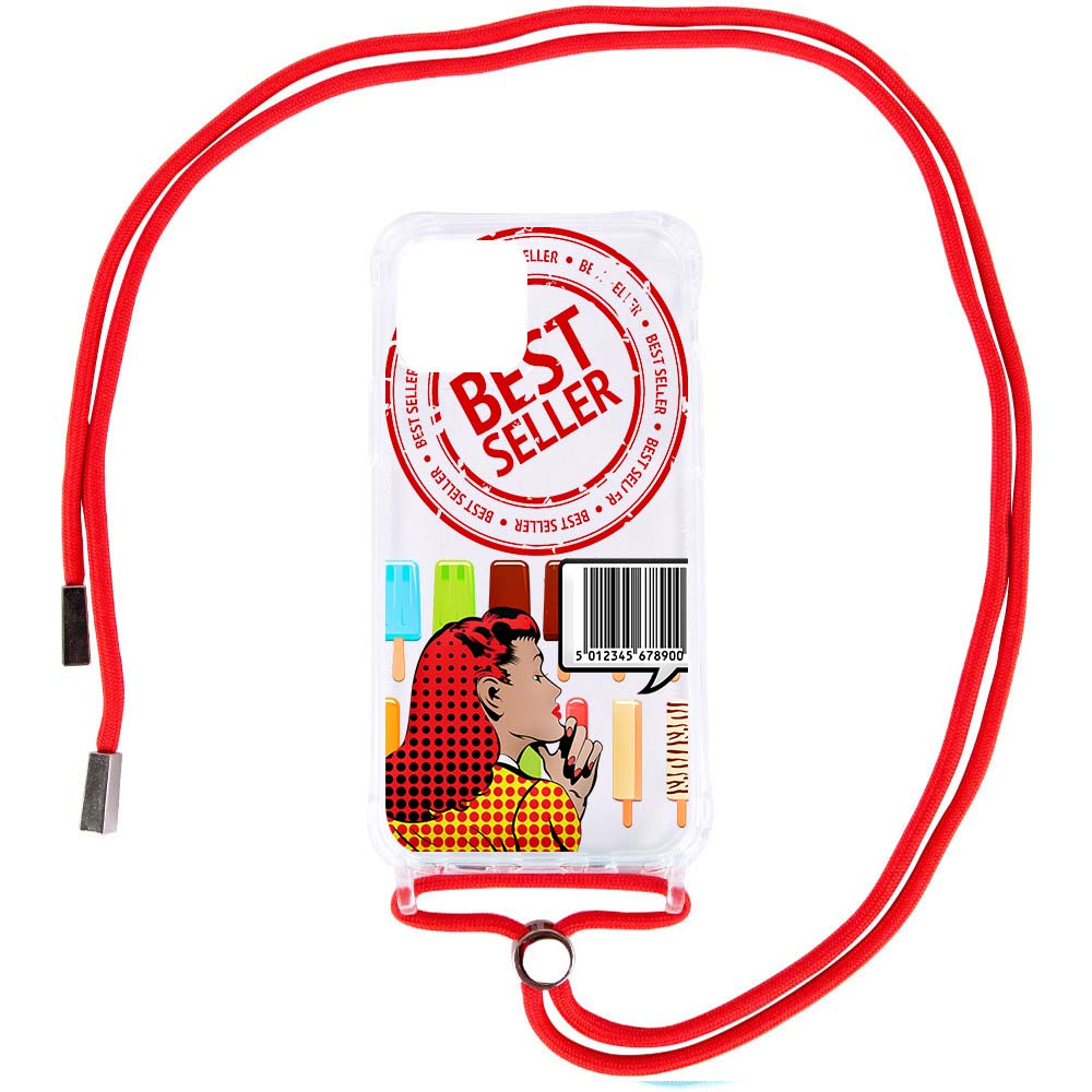 

Чехол TPU Crossbody Street Style для Apple iPhone 11 Pro (5.8") Ice cream / Красный (191321)