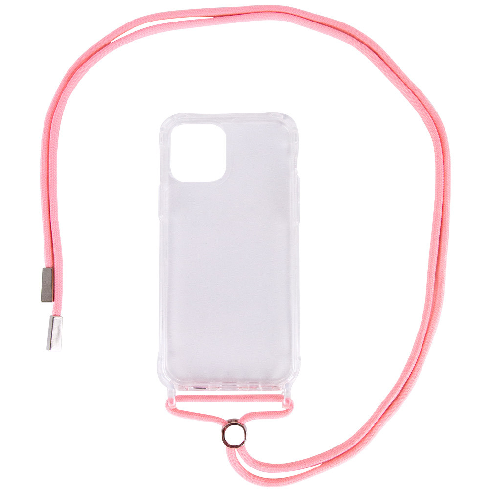 

Чохол TPU Crossbody Transparent для Apple iPhone 12 mini (Рожевий)
