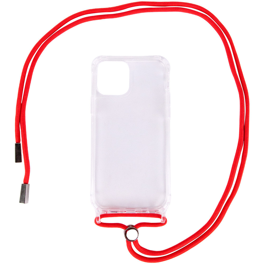 

Чехол TPU Crossbody Transparent для Apple iPhone 12 (6.1'') Красный (159950)