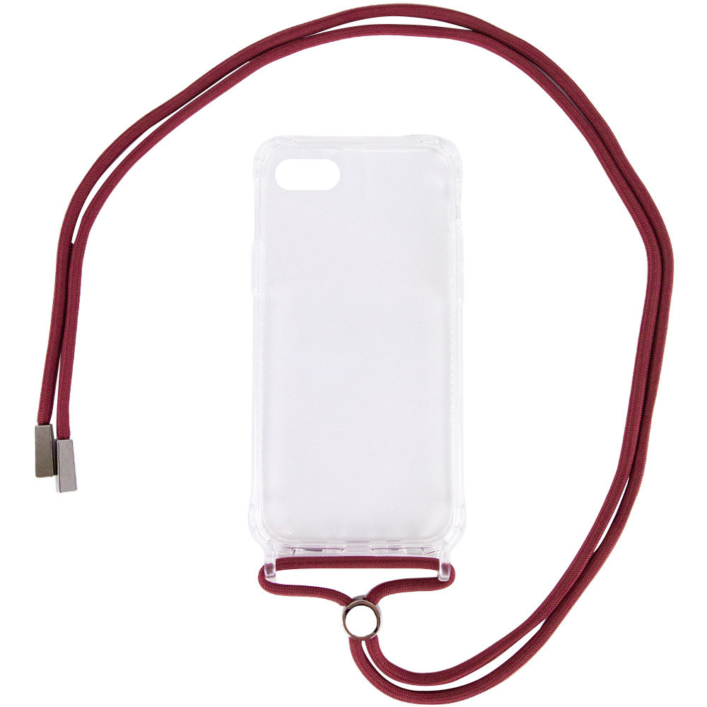 

Чохол TPU Crossbody Transparent для Apple iPhone 7 (4.7'') (Червоно-коричневий)