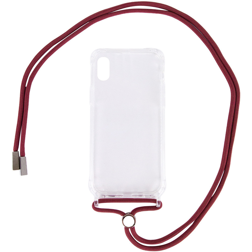 

Чехол TPU Crossbody Transparent для Apple iPhone XR (6.1") Красно-Коричневый (160053)