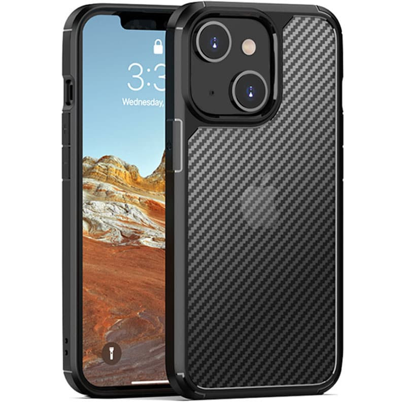 

Чохол TPU+PC Matte Carbon для Apple iPhone 13 (6.1") (Чорний)