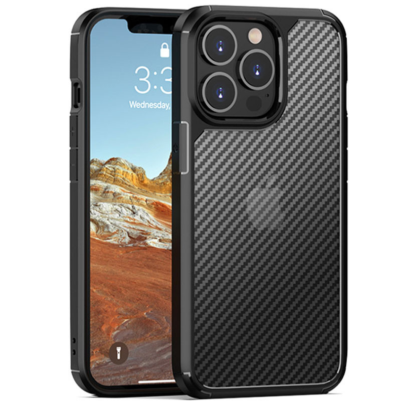 

Чехол TPU+PC Matte Carbon для Apple iPhone 13 Pro (6.1") Черный (203034)
