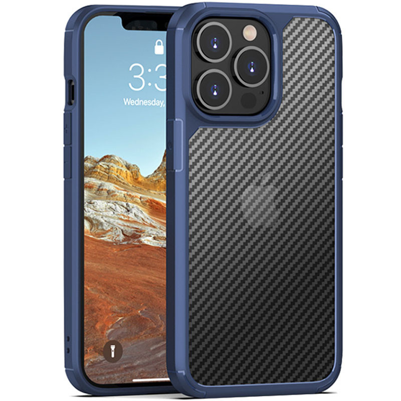 

Чохол TPU+PC Matte Carbon для Apple iPhone 13 Pro Max (6.7") (Синій)