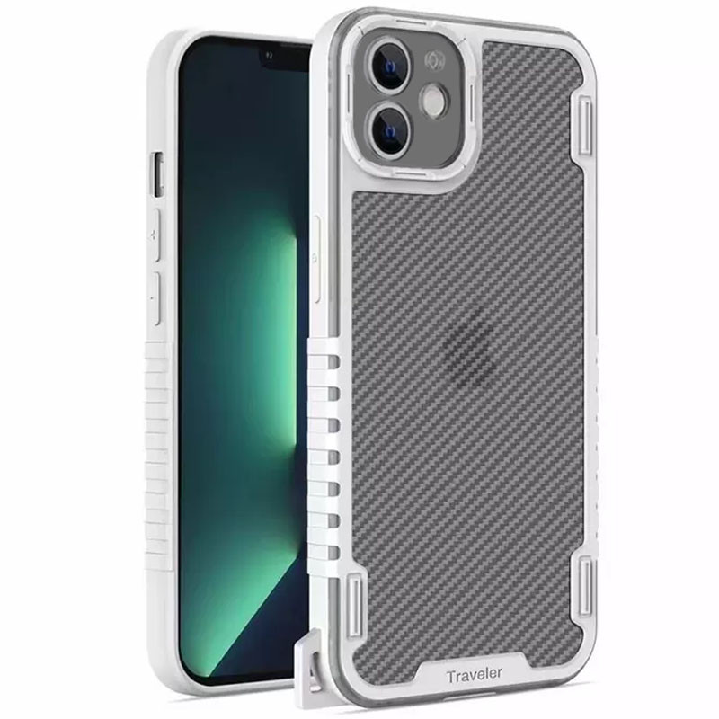 

Чохол TPU+PC TRAVEL Carbon для Apple iPhone 12 Pro (Білий)