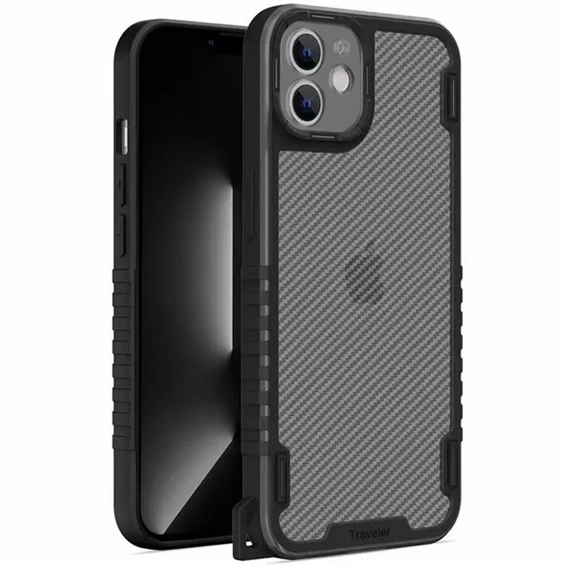 

Чохол TPU+PC TRAVEL Carbon для Apple iPhone 12 (Чорний)