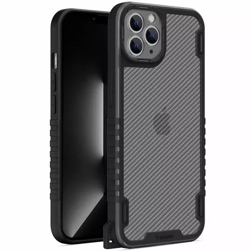 

Чохол TPU+PC TRAVEL Carbon для Apple iPhone 12 Pro Max (Чорний)