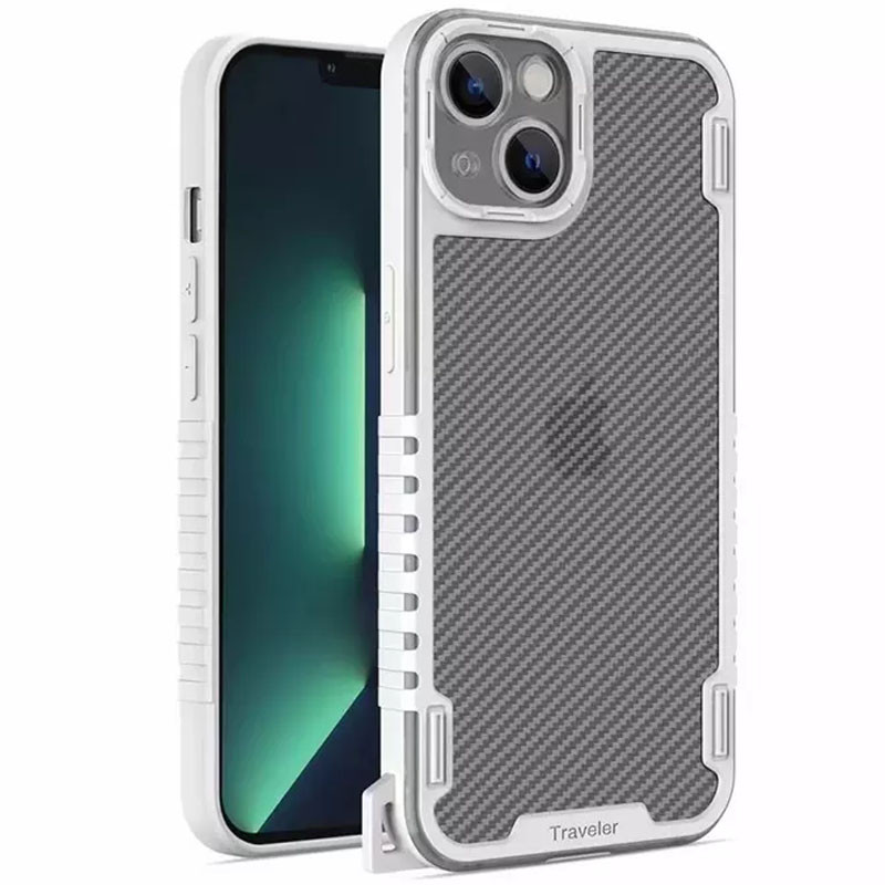 

Чохол TPU+PC TRAVEL Carbon для Apple iPhone 13 mini (5.4") (Білий)