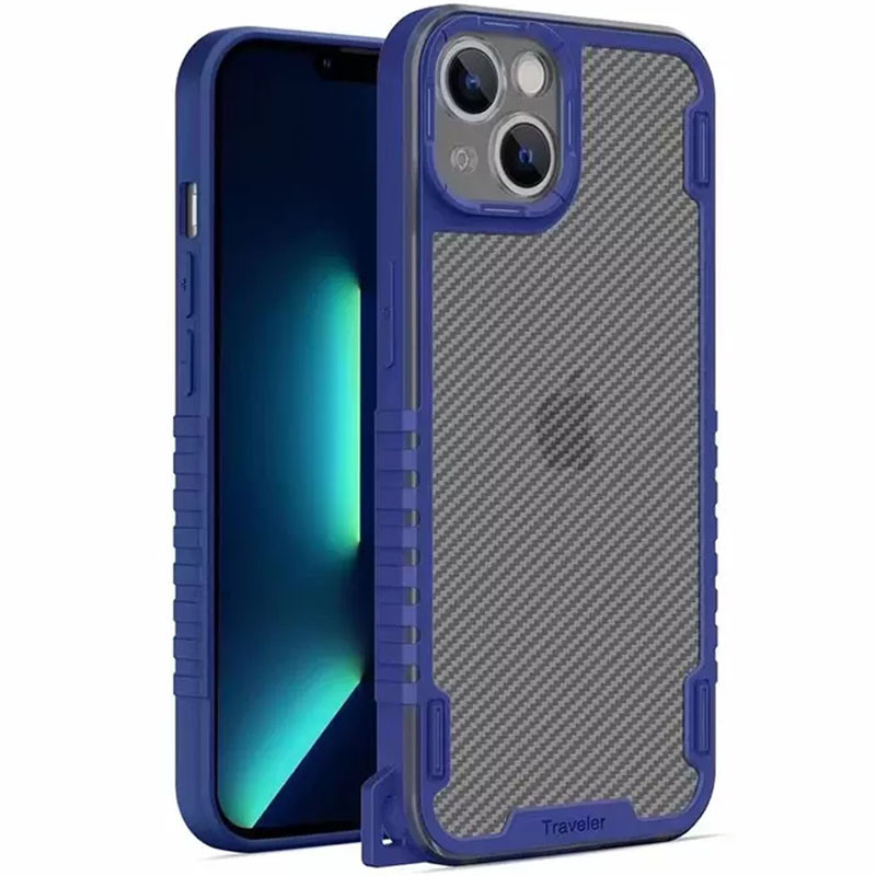 

Чохол TPU+PC TRAVEL Carbon для Apple iPhone 13 mini (5.4") (Синій)