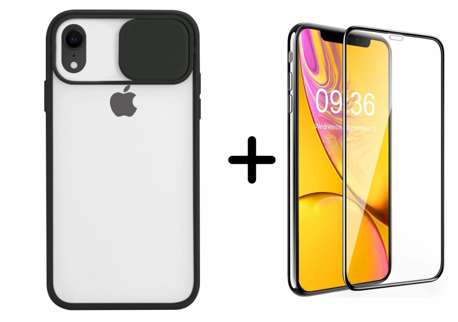 

Чехол Camshield mate TPU со шторкой для камеры для Apple iPhone XR (6.1") + Защитное стекло 2.5D CP+ (full glue) для Apple iPhone XR / 11 (133923)