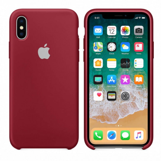 

Чехол Silicone Case (AA) для Apple iPhone X (5.8") / XS (5.8") Темный Красный / Red Wine (101230)