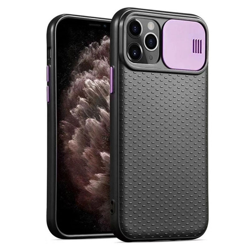 

Чохол Camshield Black TPU зі шторкою яка захищає камеру для для Apple iPhone 11 Pro Max (6.5") (Чорний / бузковий)