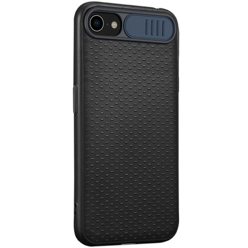 

Чехол Camshield Black TPU со шторкой защищающей камеру для Apple iPhone 7 / 8 (4.7) / SE (2020) Черный / Синий (134100)