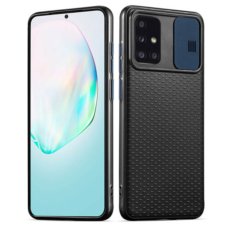 

Чехол Camshield Black TPU со шторкой защищающей камеру для Samsung Galaxy A71 Черный / Синий (134217)
