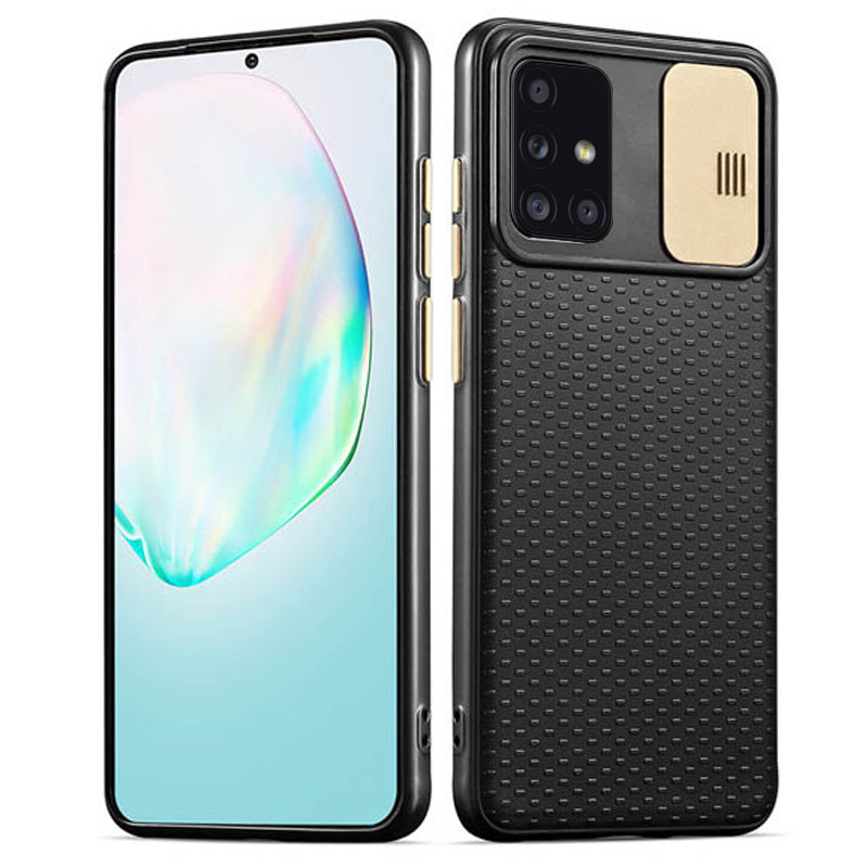 

Чехол Camshield Black TPU со шторкой защищающей камеру для Samsung Galaxy A71 Черный / Золотой (134214)