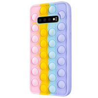 Cиликоновый 3D чехол-антистресс Pop it Bubble для Samsung Galaxy S10