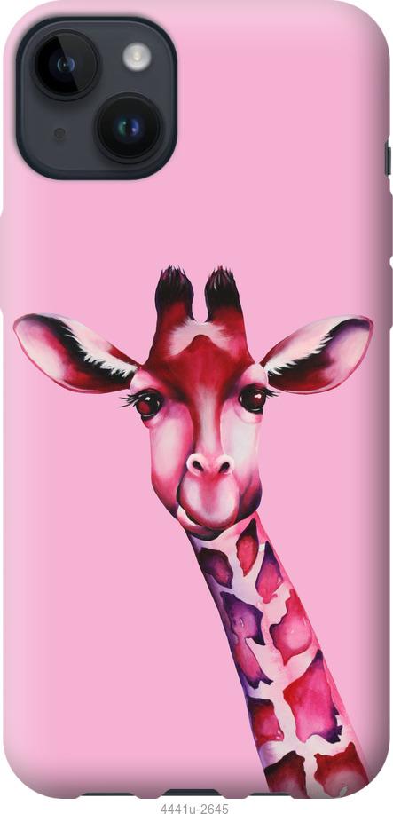Чехол на iPhone 14 Plus Розовая жирафа