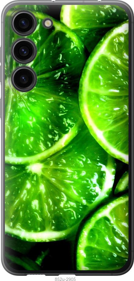 Чехол на Samsung Galaxy S23 Plus Зелёные дольки лимона