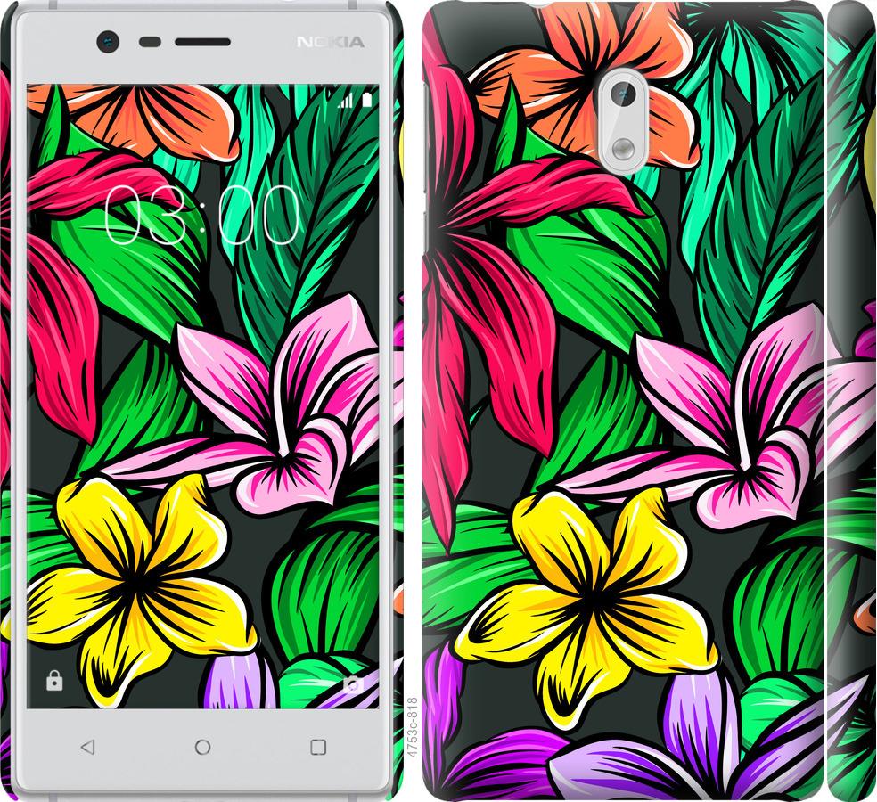 

Чехол на Nokia 3 Тропические цветы 1