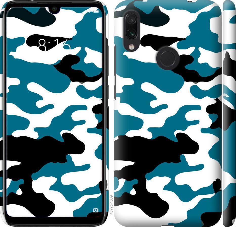 Чехол на Xiaomi Redmi Note 7 Камуфляж прозрачный фон