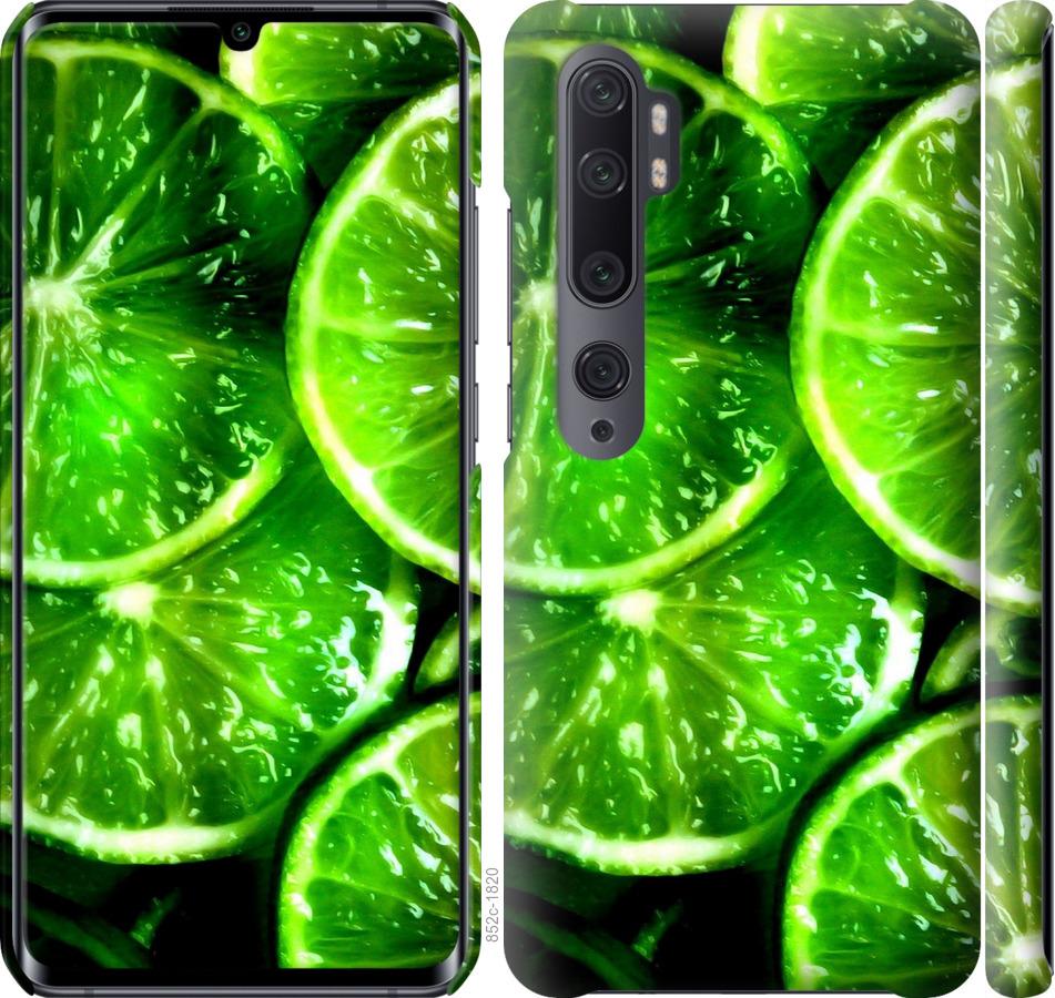 Чехол на Xiaomi Mi Note 10 Зелёные дольки лимона