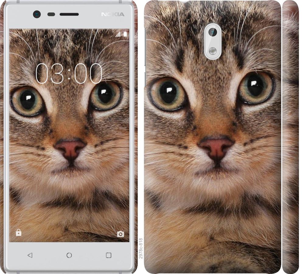 

Чехол на Nokia 3 Полосатый котик