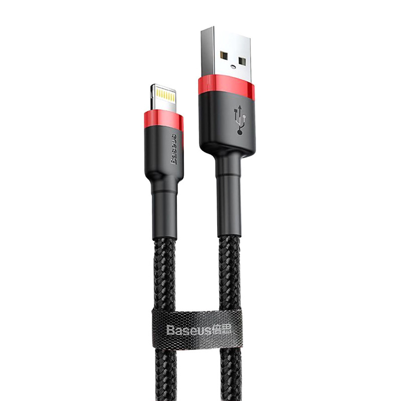 

Дата кабель Baseus Cafule Lightning Cable 2A (3m) (Червоний / чорний)