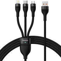 Дата кабель Baseus Flash Series 2 USB to MicroUSB-Lightning-Type-C 100W (1.2m) (CASS03000)