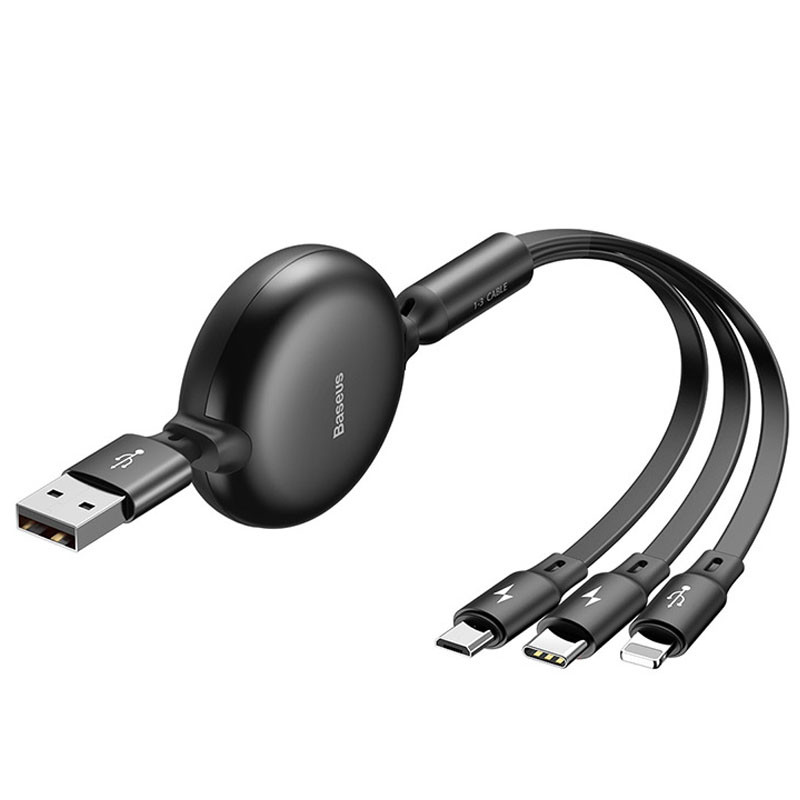

Дата кабель Baseus Little Octopus 3-in-1 3.5A (1.2m) (CAMLT-ZY) (Чорний)