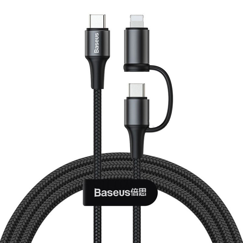 

Дата кабель Baseus Twins 2in1 cable Type-C to Type-C 60W (20V/3A) + Lightning 18W (9V/2A) (1m)