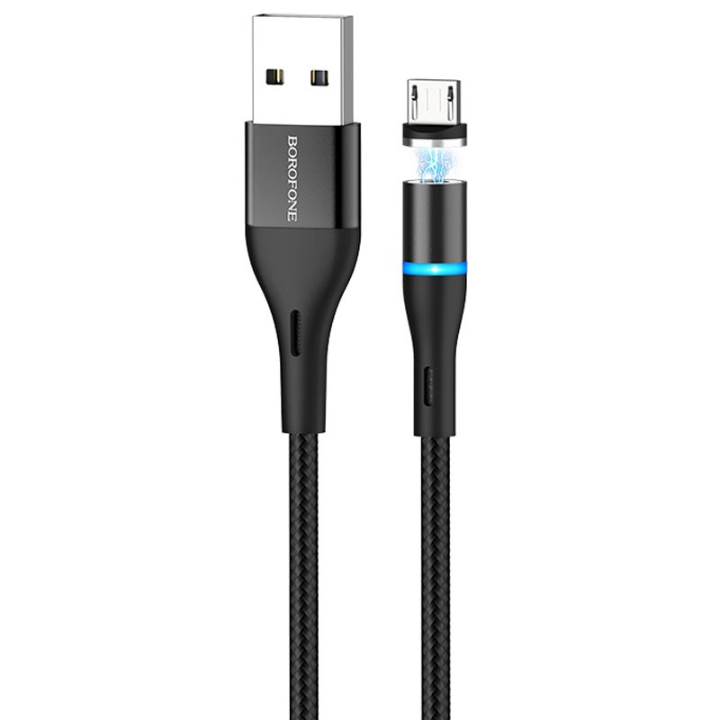 

Дата кабель Borofone BU16 Skill magnetic USB to MicroUSB (1.2m) (Чорний)
