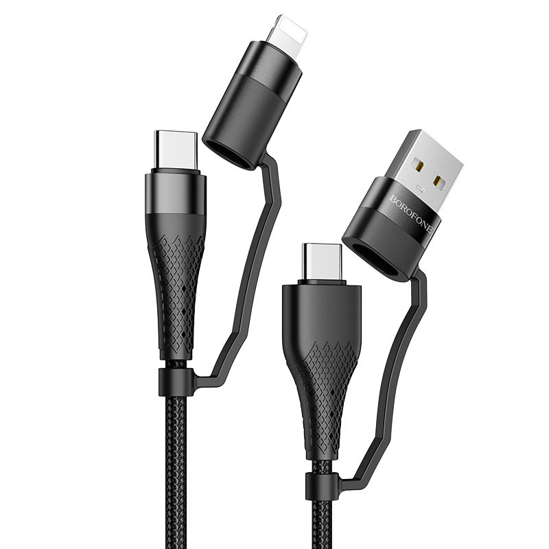 

Дата кабель Borofone BU28 Multi-energy 4in1 Type-C/USB - Type-C/Lightning (1.2m)