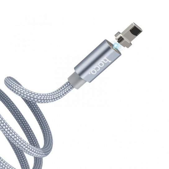 

Дата кабель Hoco Magnetic U40А плетений USB to Lightning (1m) (Сірий)