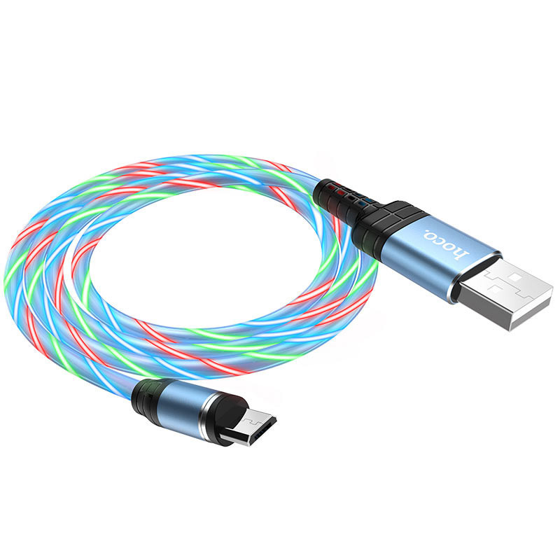 

Дата кабель Hoco U90 "Ingenious streamer" MicroUSB (1m) (Блакитний)