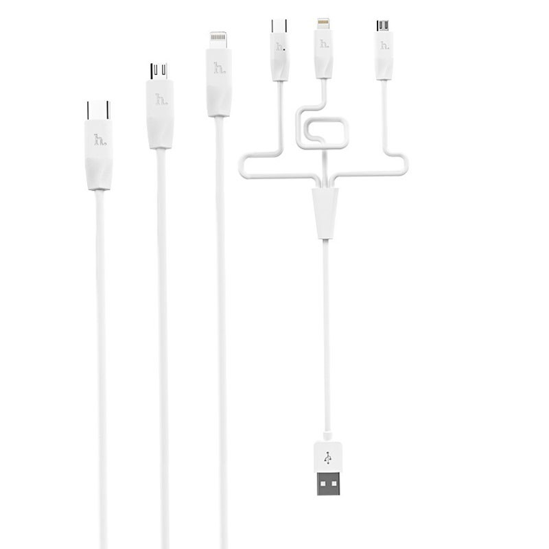 

Дата кабель Hoco X1 Rapid 3in1 (Lightning+Micro USB+Type-C) (1m)