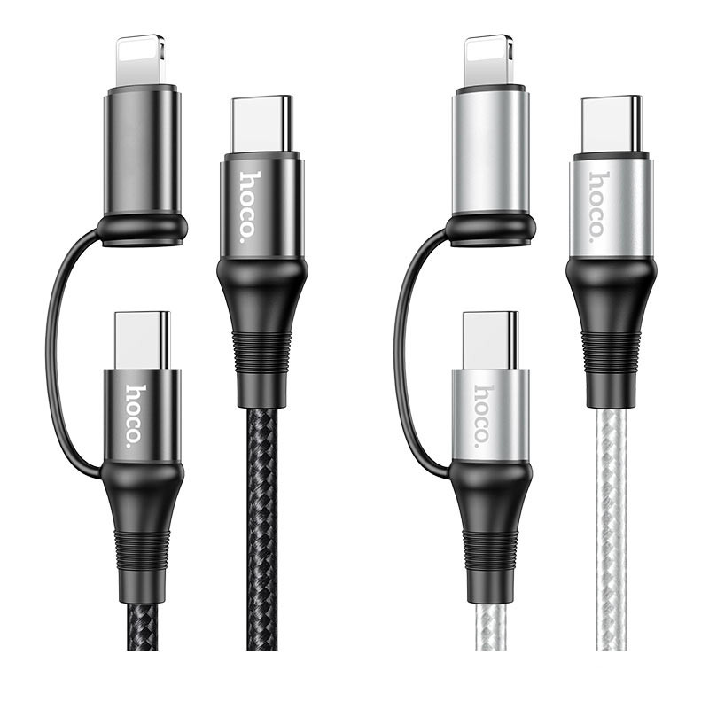 

Дата кабель Hoco X50 2 in 1 Exquisito PD 60W Type-C to Lightning/Type-C 3A (1m)