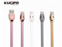 

Дата кабель Kucipa K120 хром плоский USB to Type-C (3A) (100см)