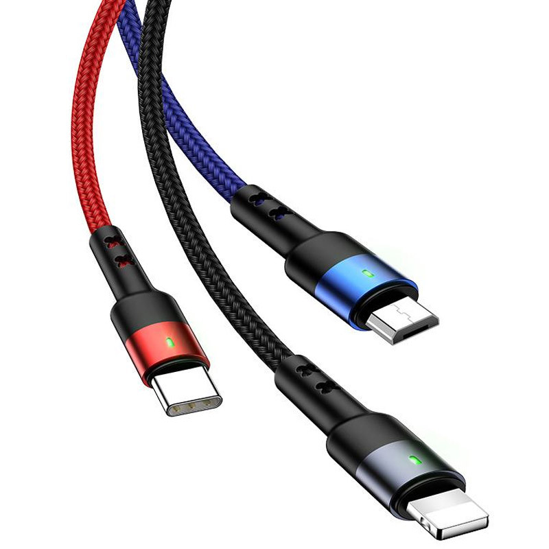 

Дата кабель Usams US-SJ318 U26 Spring 3in1 Usb to Combo (1.5m)