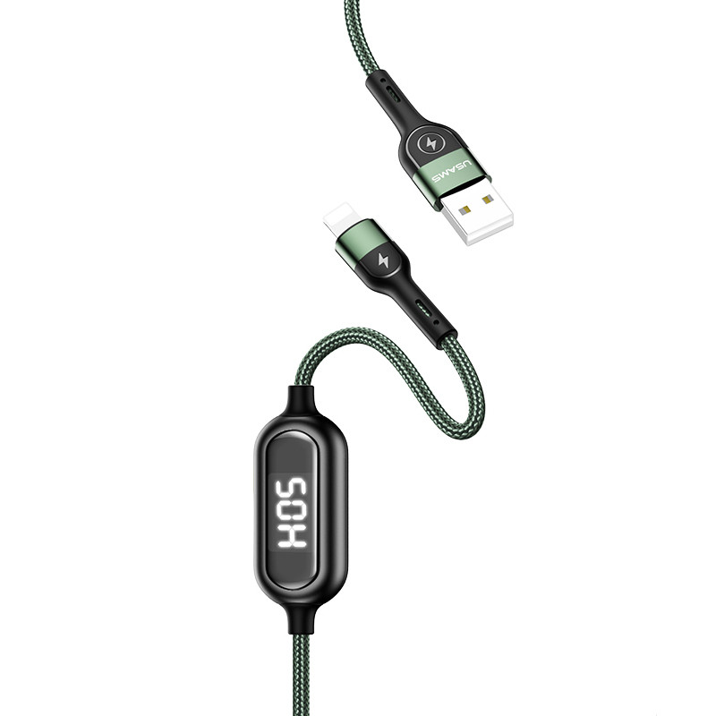 

Дата кабель Usams US-SJ423 U48 Digital Display USB to Lightning (1.2m) (Зеленый)