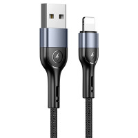 Дата кабель Usams US-SJ448 U55 Aluminum Alloy Braided USB to Lightning (1m)