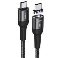 Дата кабель USAMS US-SJ466 U58 Type-C to Type-C 100W PD Fast Charge Magnetic Data Cable (1.5m)