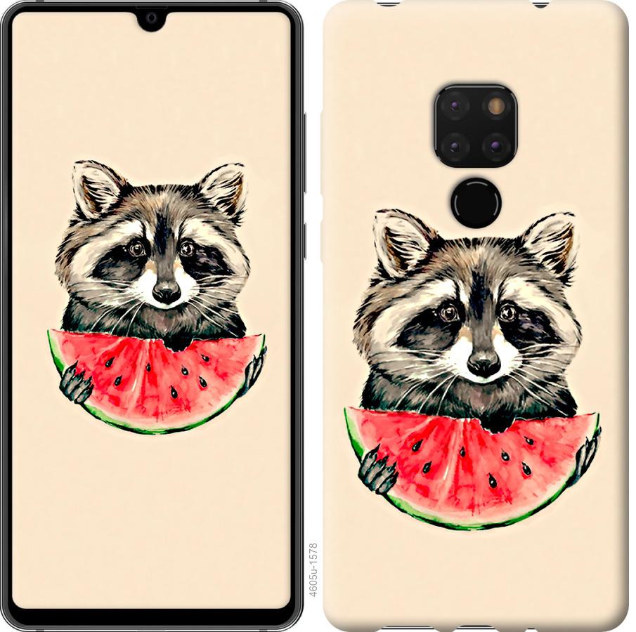 

Чехол на Huawei Mate 20 Енотик с арбузом