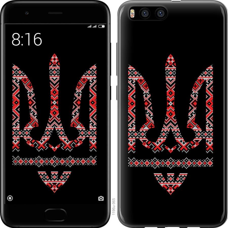 

Чехол на Xiaomi Mi Note 3 Герб - вышиванка на черном фоне