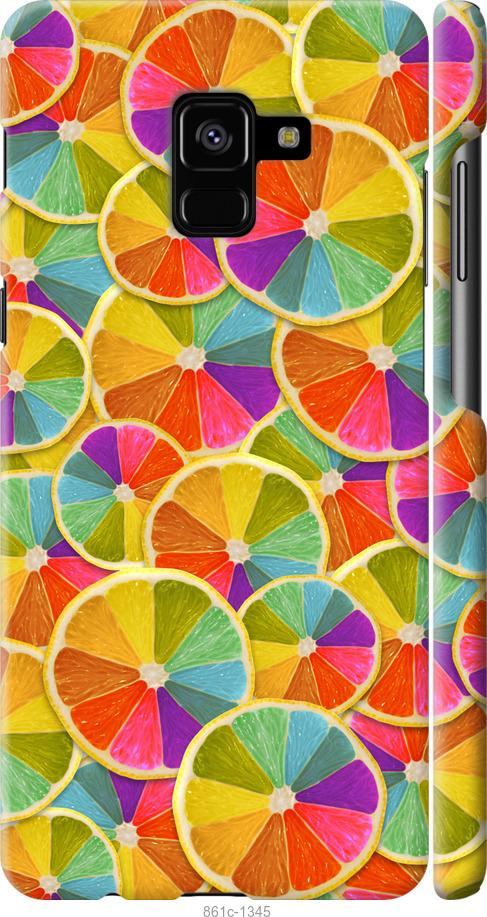

Чехол на Samsung Galaxy A8 Plus 2018 A730F Разноцветные дольки лимона