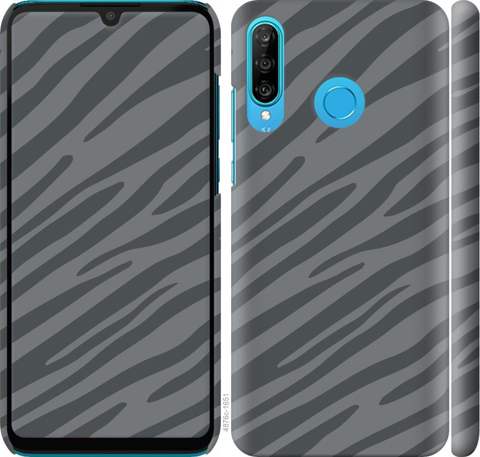 Чехол на Huawei P30 Lite Серая зебра
